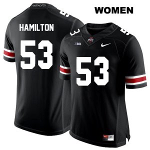 Women's NCAA Ohio State Buckeyes Davon Hamilton #53 College Stitched Authentic Nike White Number Black Football Jersey RJ20L67QO